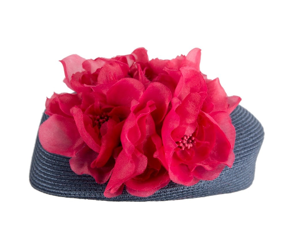 Navy & red beret hat by Max Alexander - Fascinators Online Navy & red beret hat by Max Alexander - Image 3