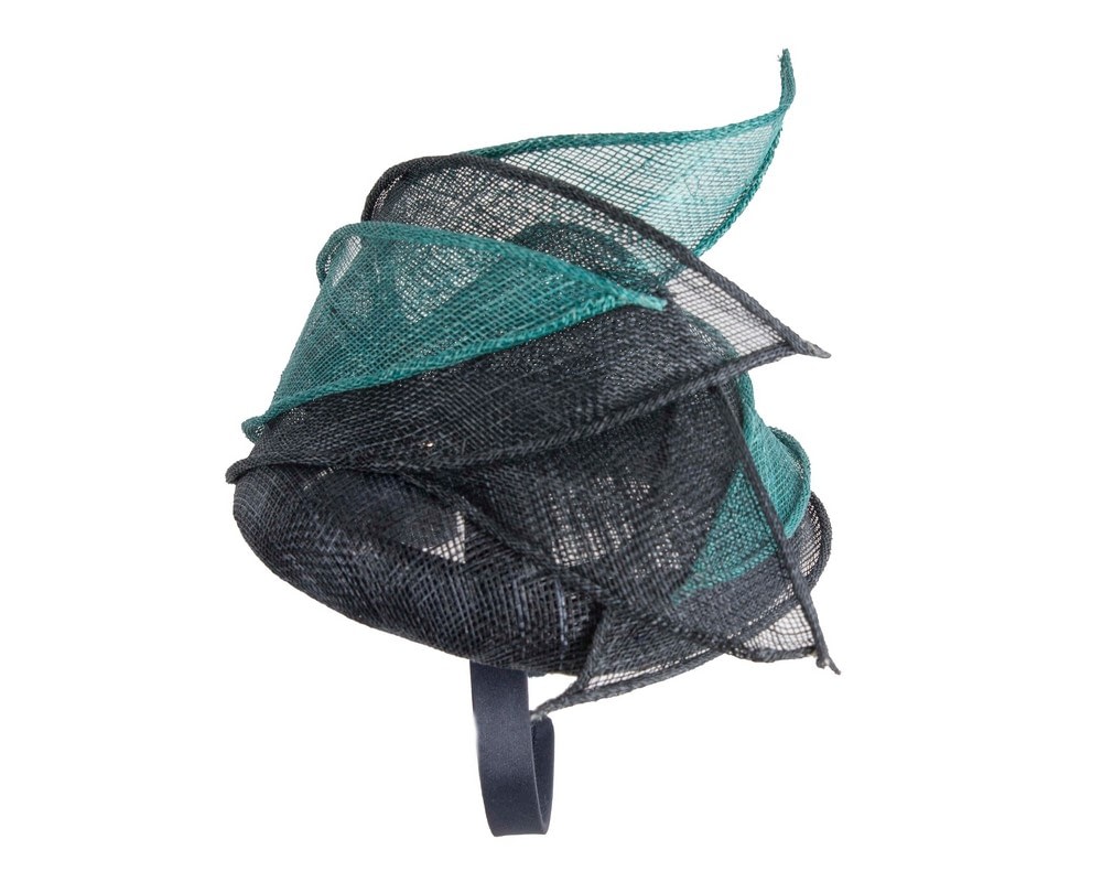 Navy & Teal spring racing fascinator by Max Alexander - Image 3