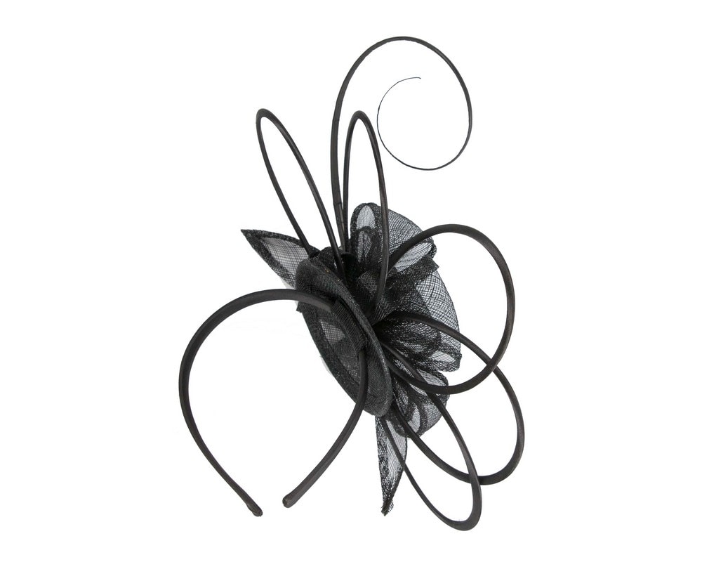 Black sinamay flower fascinator by Max Alexander - Image 4