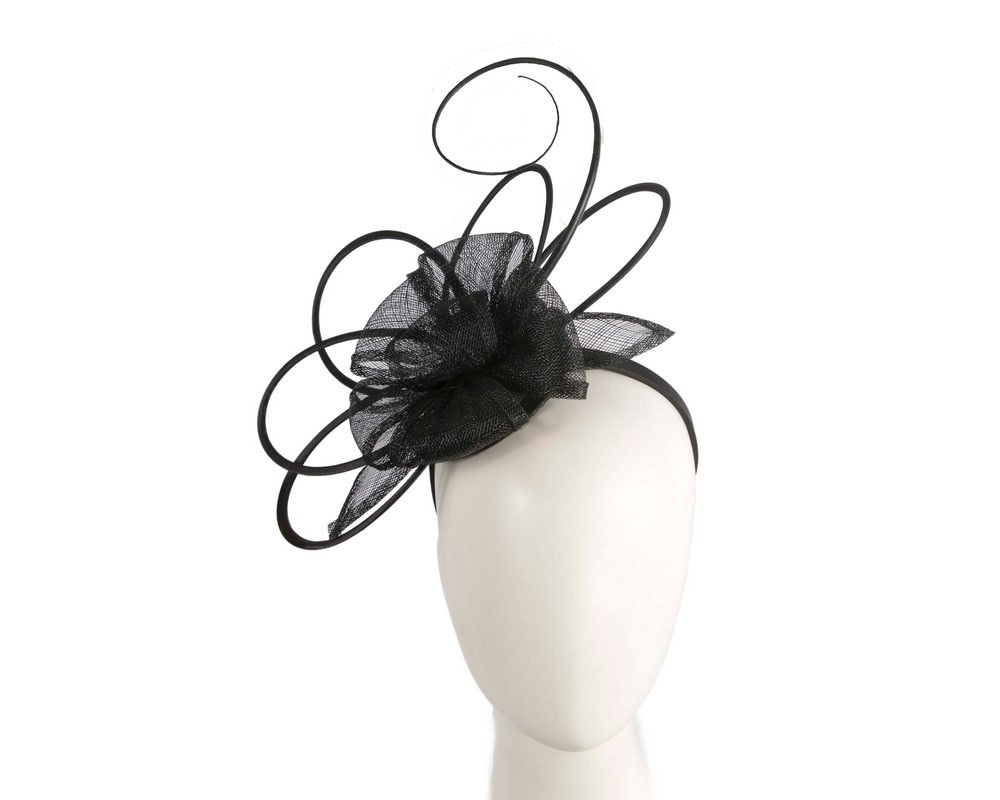 Fascinators Online - Black sinamay flower fascinator by Max Alexander