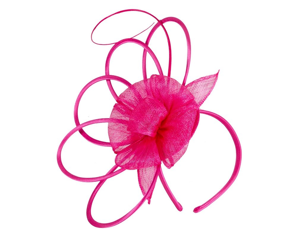 Fascinators Online - Fuchsia sinamay flower fascinator by Max Alexander