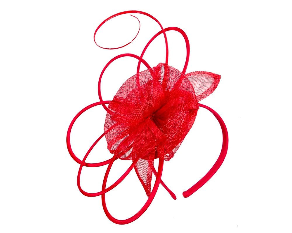 Fascinators Online - Red sinamay flower fascinator by Max Alexander