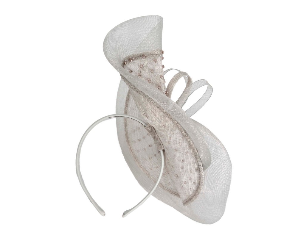 Large silver fascinator with rhinestones - Image 4
