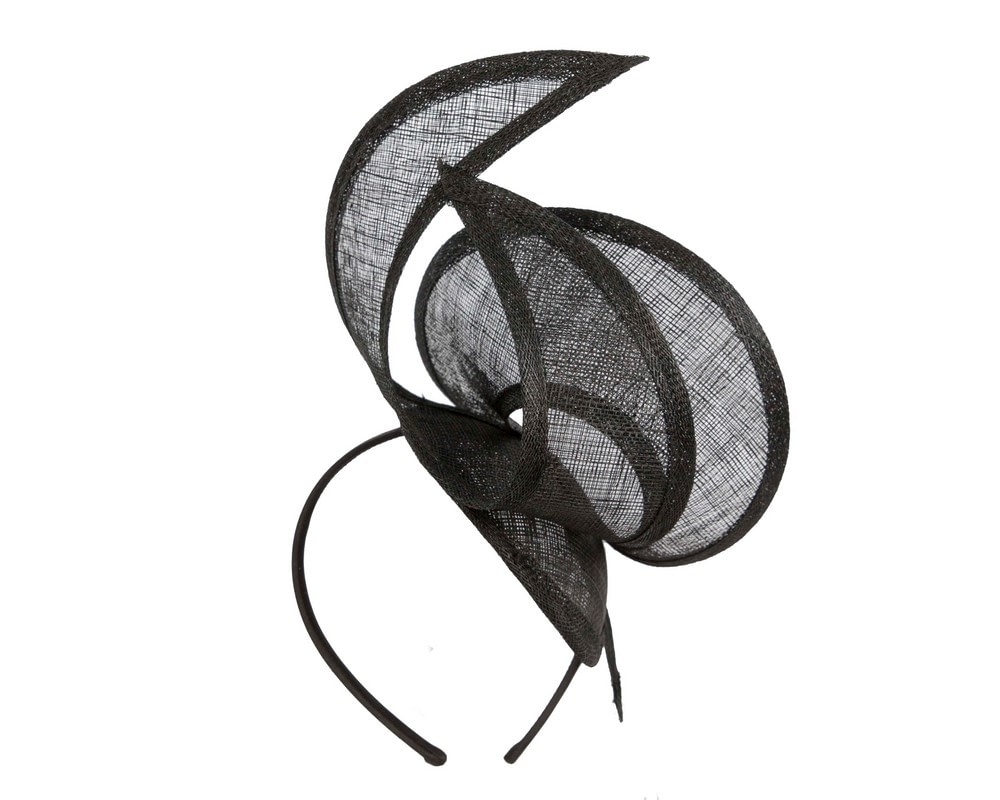 Edgy black sinamay fascinator by Max Alexander - Image 4