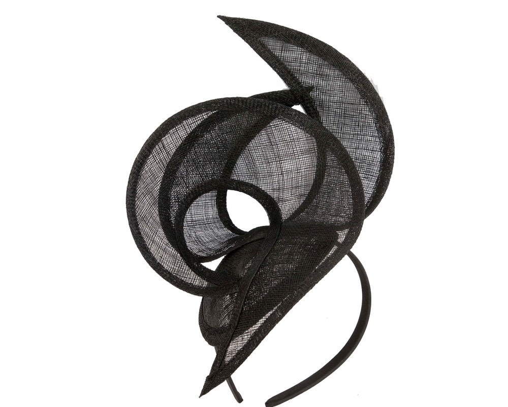 Fascinators Online - Edgy black sinamay fascinator by Max Alexander