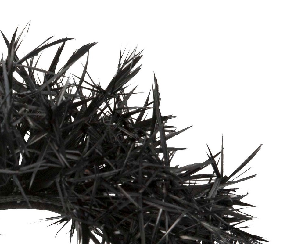 Black spiky feather fascinator headband by Max Alexander - Fascinators Online Black spiky feather fascinator headband by Max Alexander - Image 3