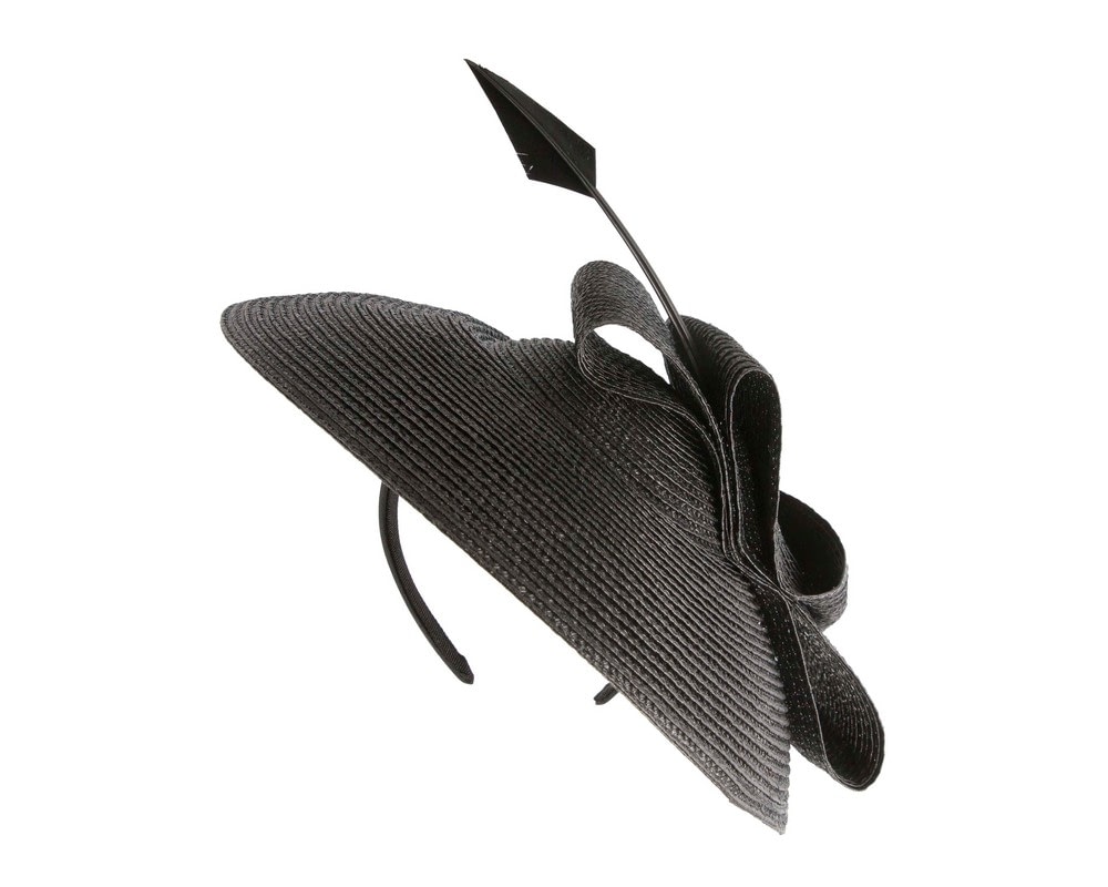 Black Max Alexander PU Braid Saucer Fascinator - Image 5