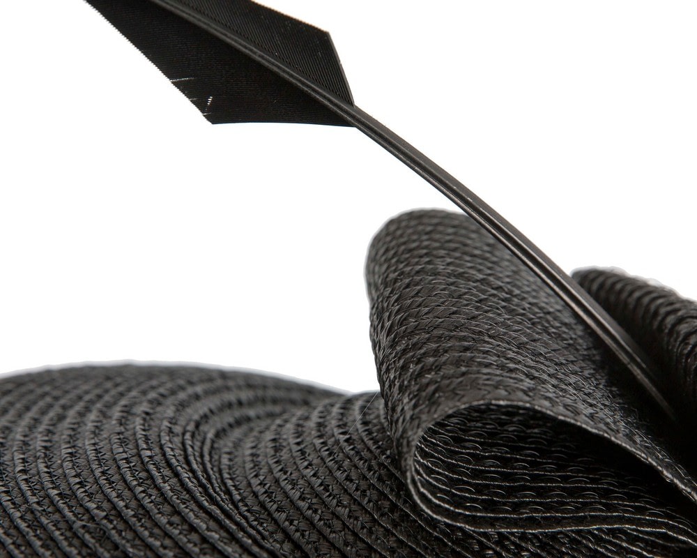 Black Max Alexander PU Braid Saucer Fascinator - Image 4