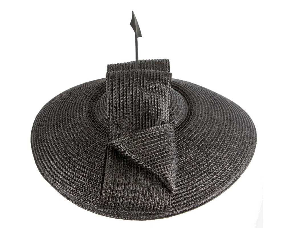 Black Max Alexander PU Braid Saucer Fascinator - Image 3