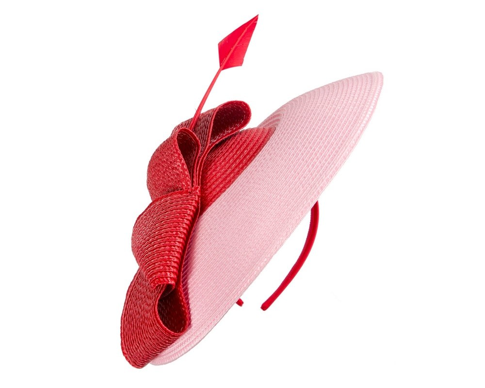Fascinators Online - Pink & Red Max Alexander PU Braid Saucer Fascinator
