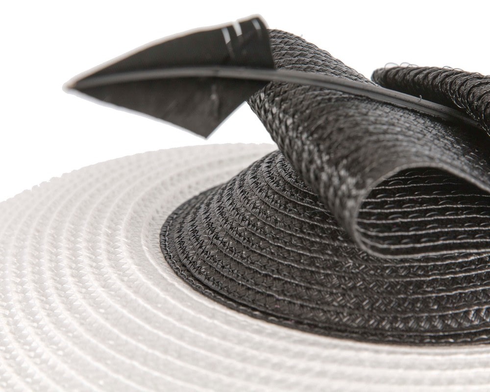 White & Black Max Alexander PU Braid Saucer Fascinator - Image 4