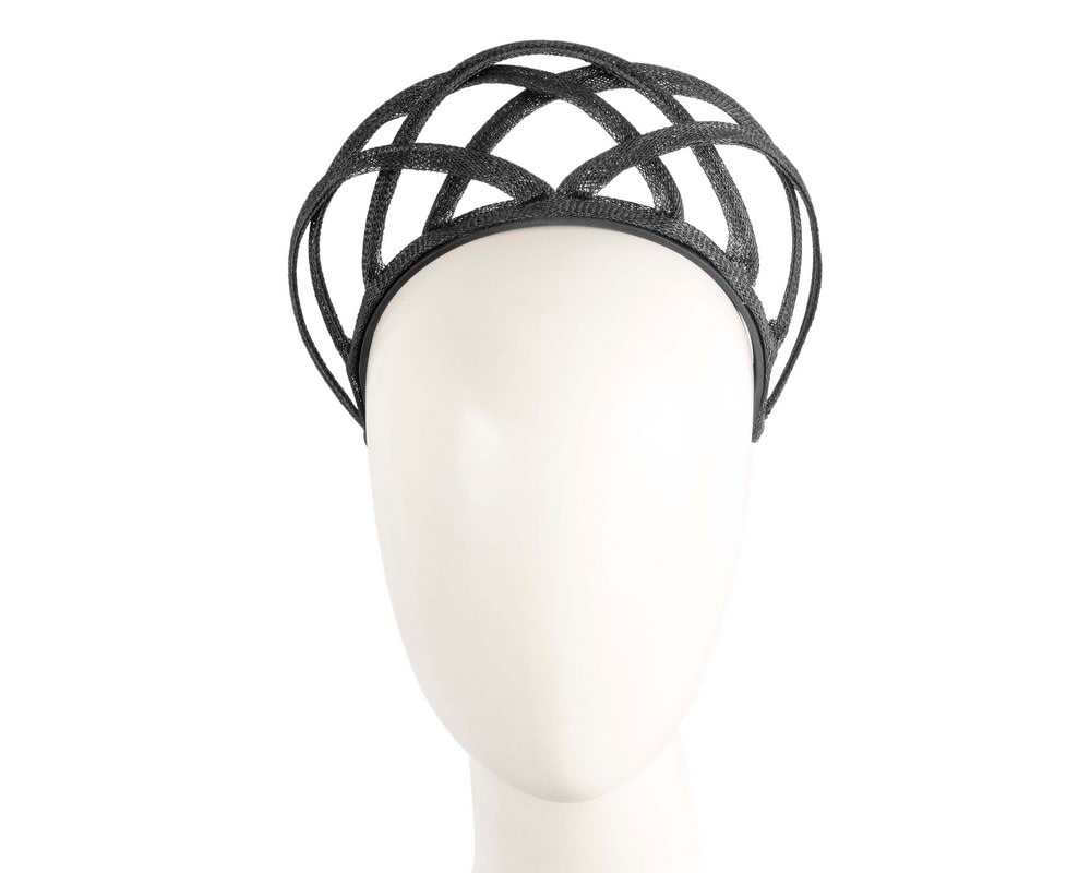 Fascinators Online - Black mesh crown fascinator by Max Alexander
