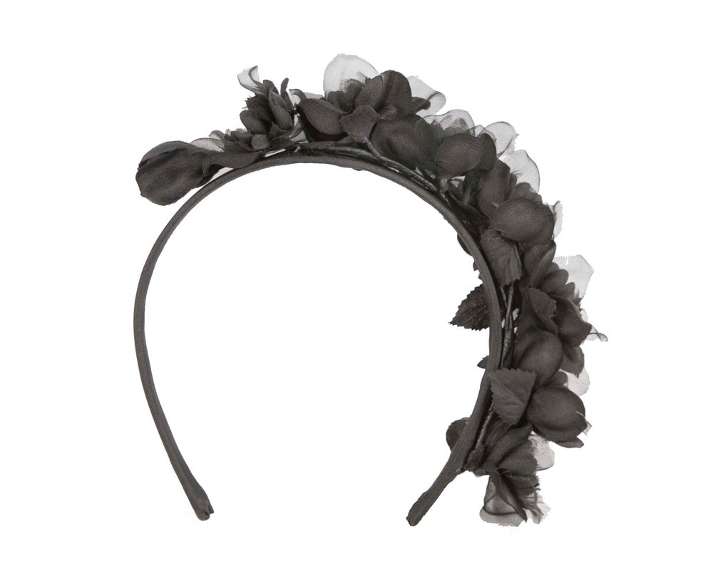 Black flower fascinator headband by Max Alexander - Fascinators Online Black flower fascinator headband by Max Alexander - Image 4