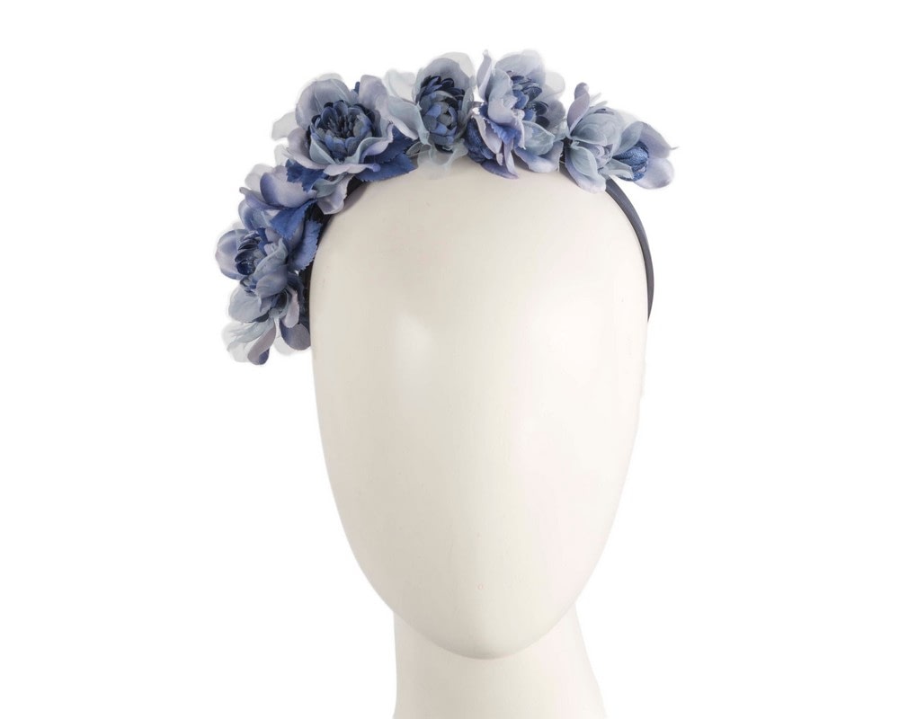 Fascinators Online - Blue flower fascinator headband by Max Alexander