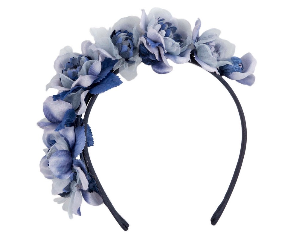 Fascinators Online - Blue flower fascinator headband by Max Alexander