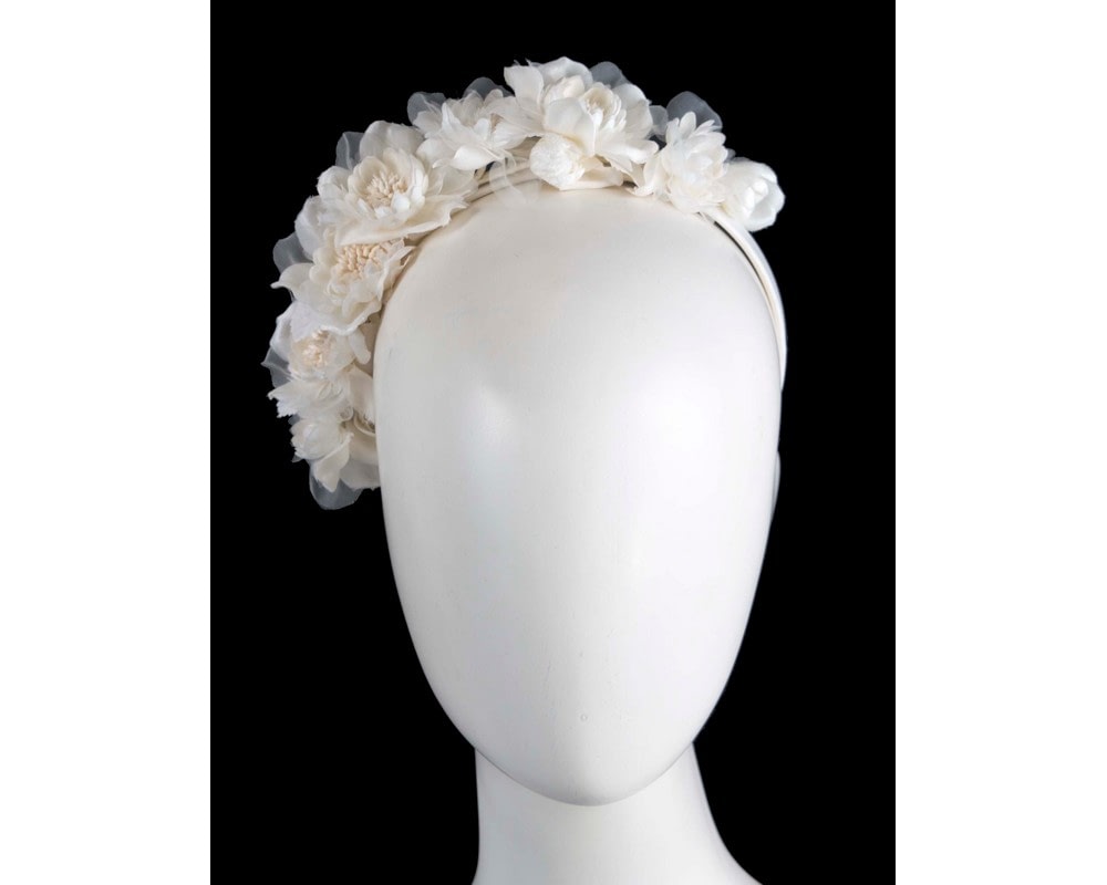 Fascinators Online - Cream flower fascinator headband by Max Alexander