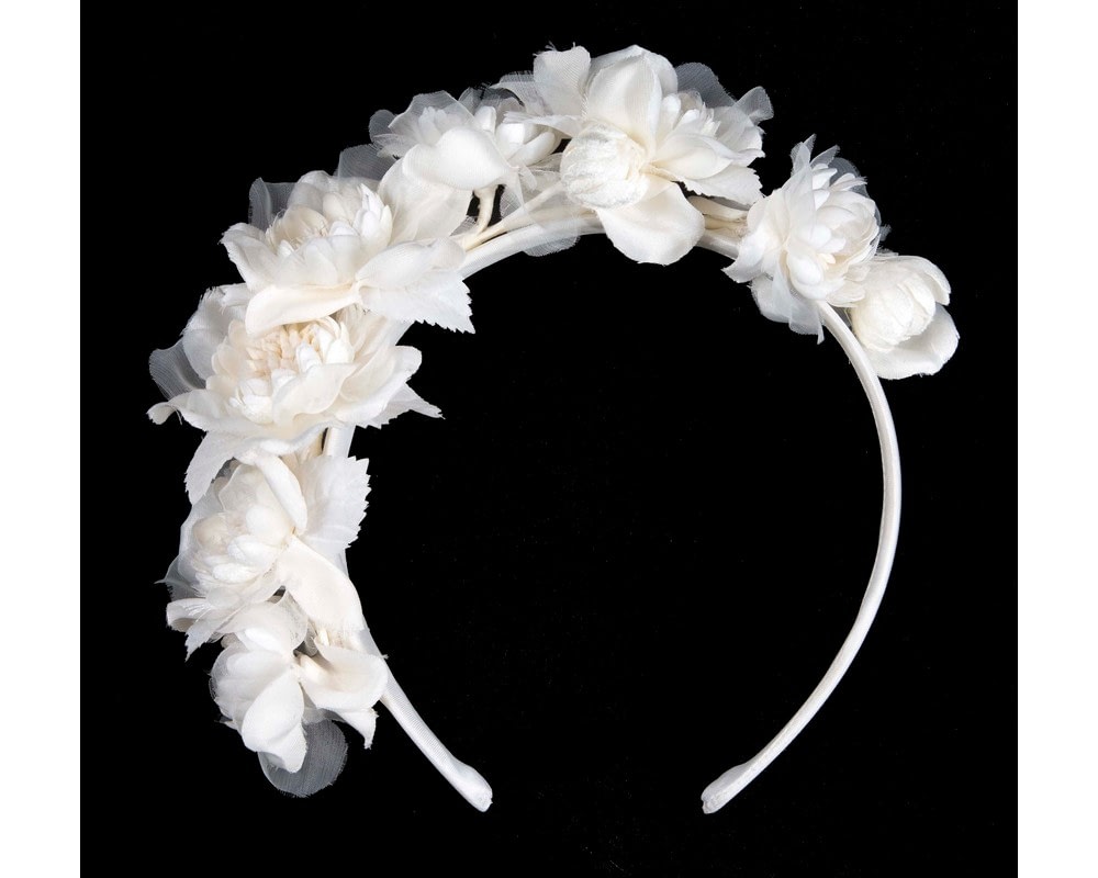 Fascinators Online - Cream flower fascinator headband by Max Alexander