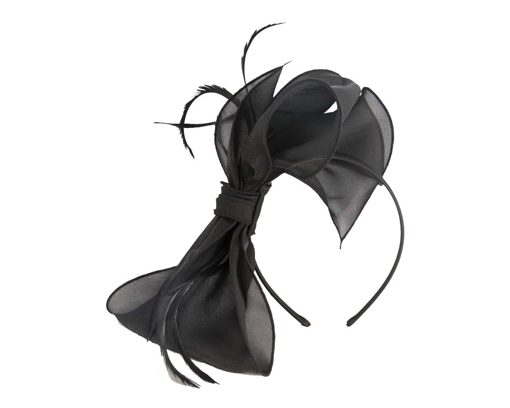 Fascinators Online - Black organza bow fascinator by Max Alexander