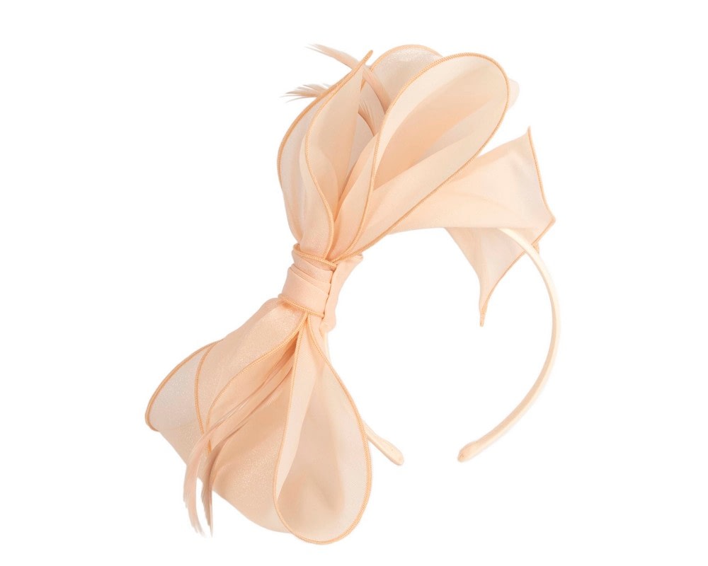 Fascinators Online - Nude organza bow fascinator by Max Alexander