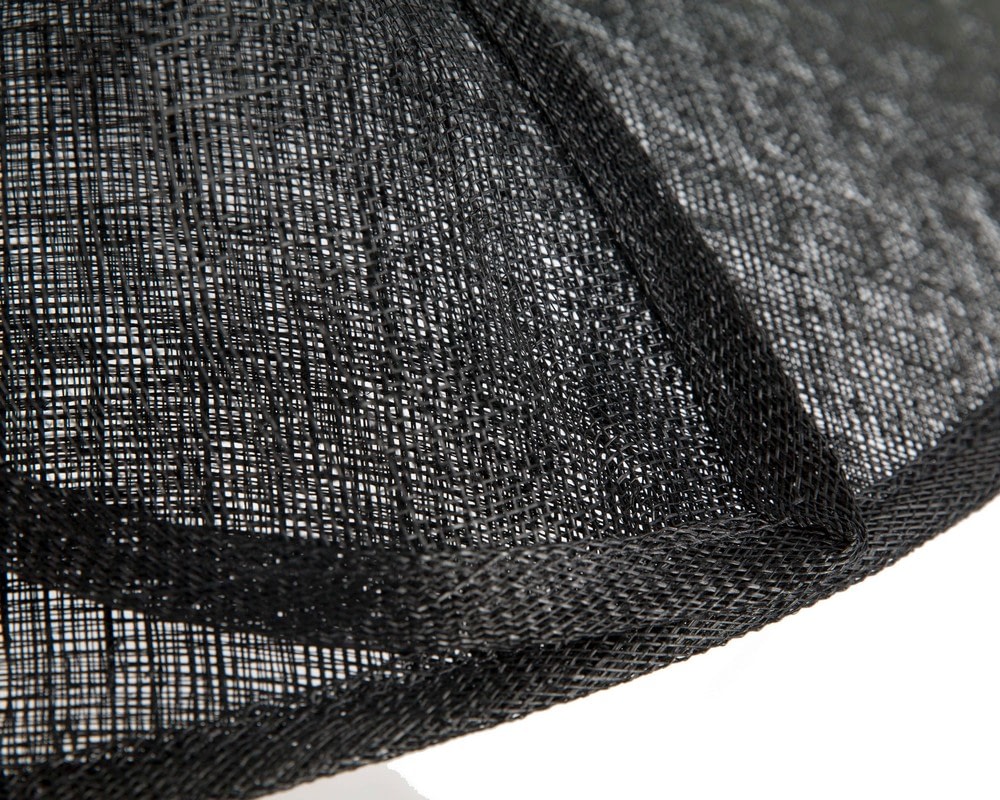 Large black sinamay fashion hat with bow by Max Alexander - Image 4