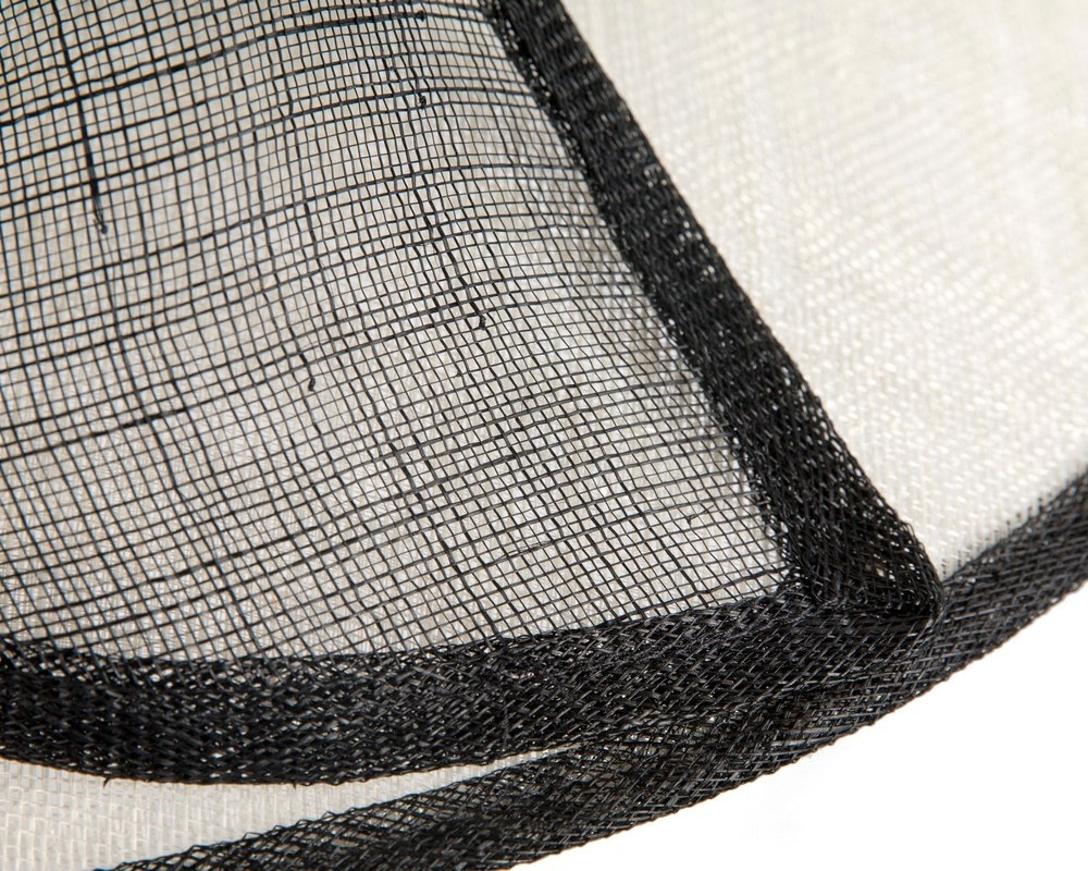 Large cream & black sinamay fashion hat with bow by Max Alexander - Fascinators Online Large cream & black sinamay fashion hat with bow by Max Alexander - Image 5