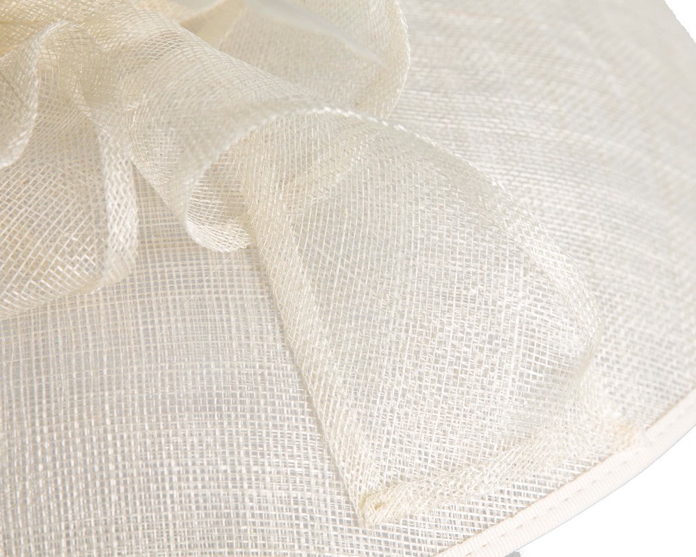 Wide brim cream ladies fashion sinamay hat by Max Alexander - Image 3