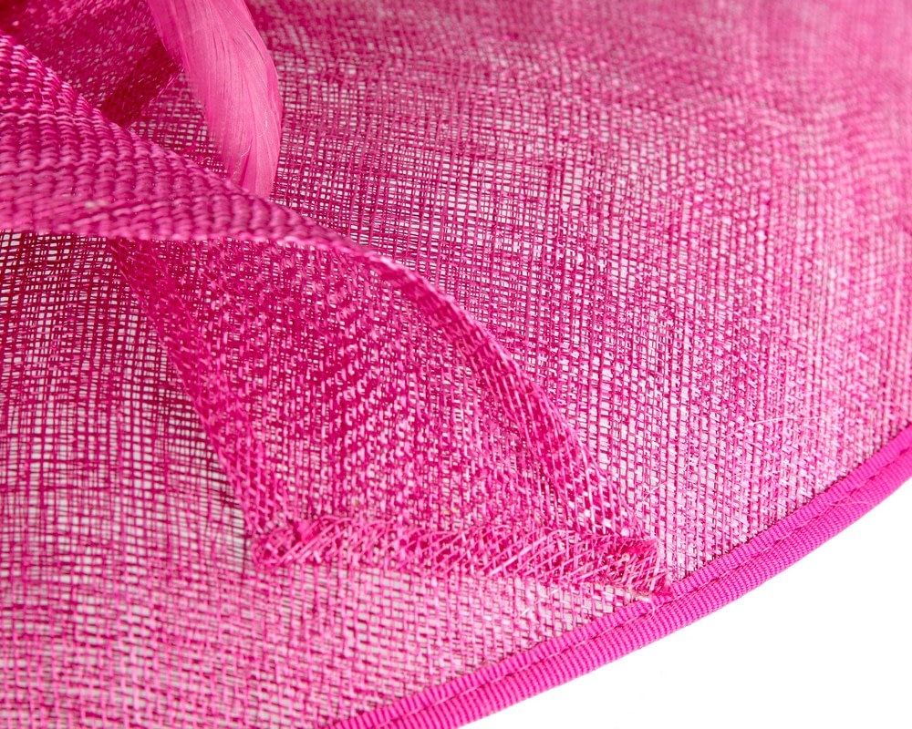 Wide brim fuchsia ladies fashion sinamay hat by Max Alexander - Image 5