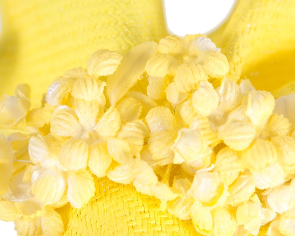 Bespoke fluro yellow racing fascinator by Fillies Collection - Image 5
