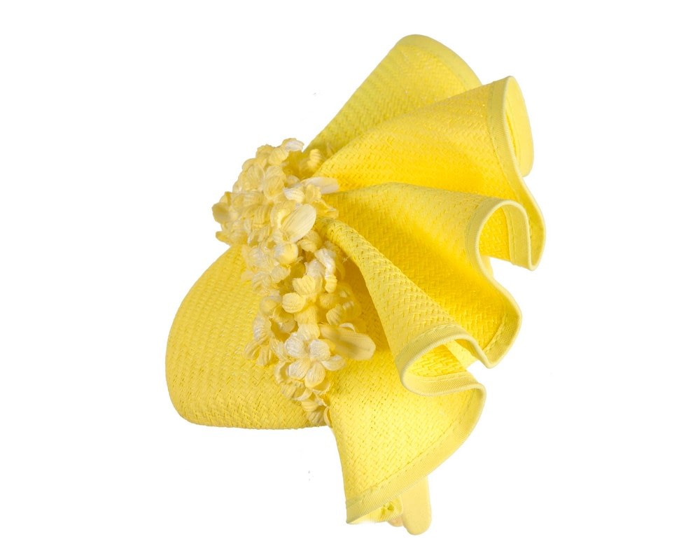 Bespoke fluro yellow racing fascinator by Fillies Collection - Image 4