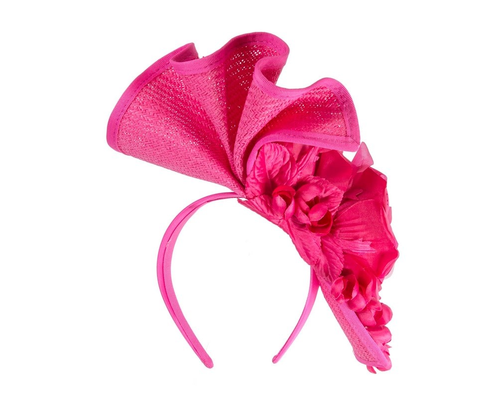 Bespoke large fuchsia flower fascinator by Fillies Collection - Image 6