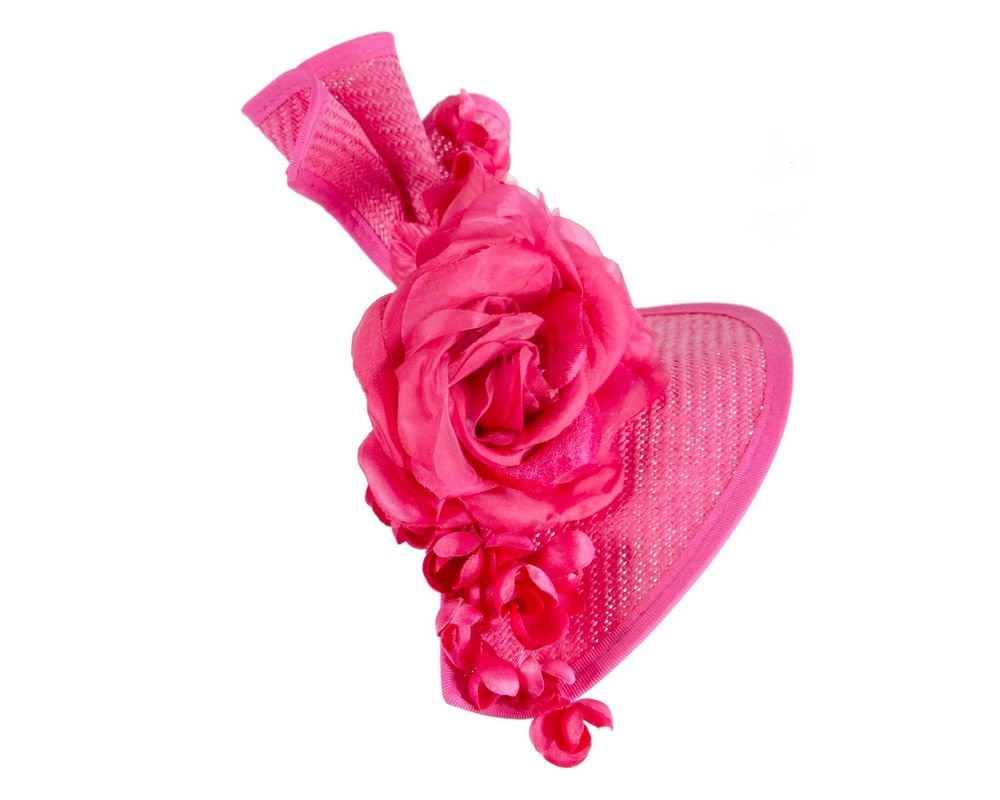 Bespoke large fuchsia flower fascinator by Fillies Collection - Image 4