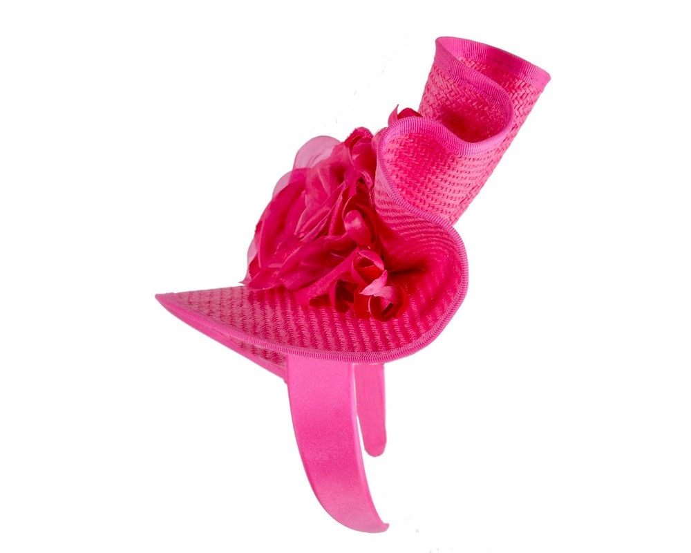 Bespoke large fuchsia flower fascinator by Fillies Collection - Image 3