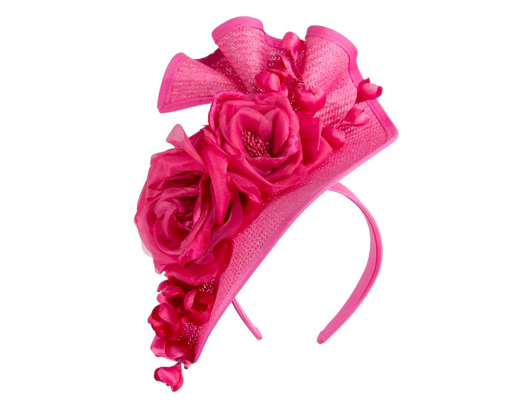 Fascinators Online - Bespoke large fuchsia flower fascinator by Fillies Collection