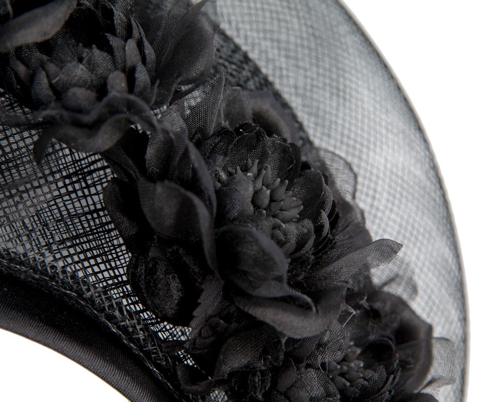 Black flower crown fascinator by Fillies Collection - Image 3