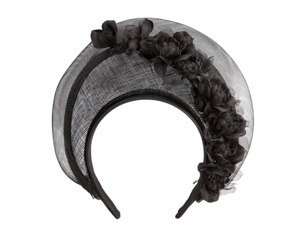 Fascinators Online - Black flower crown fascinator by Fillies Collection