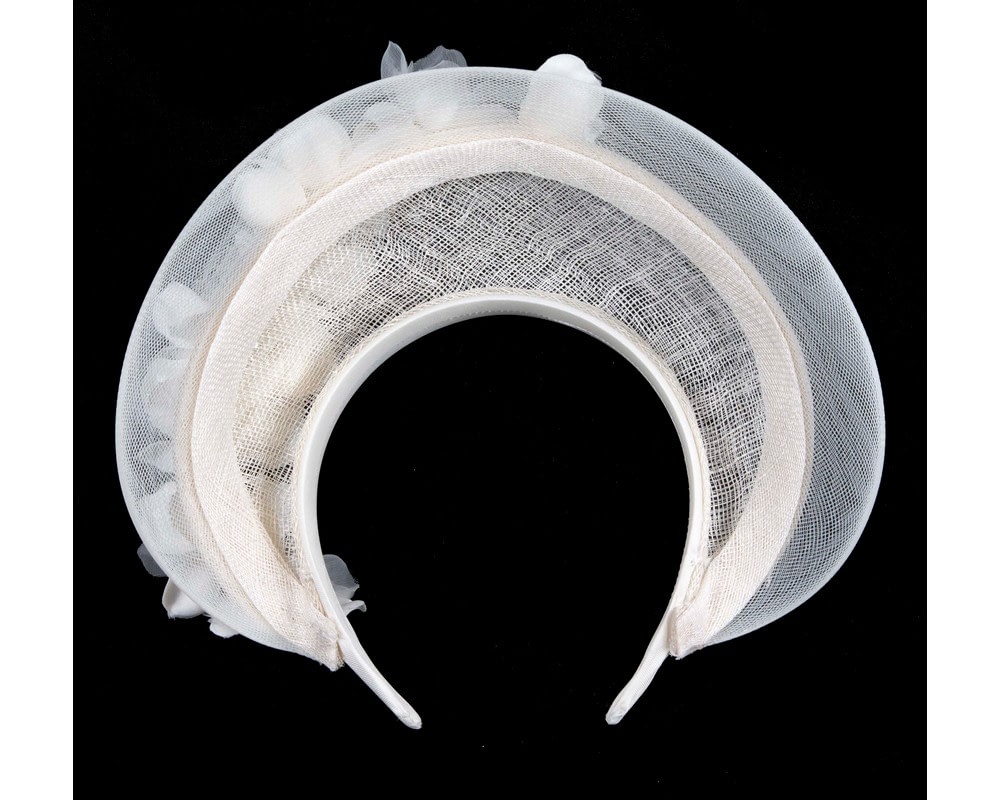 Cream flower crown fascinator by Fillies Collection - Fascinators Online Cream flower crown fascinator by Fillies Collection - Image 4