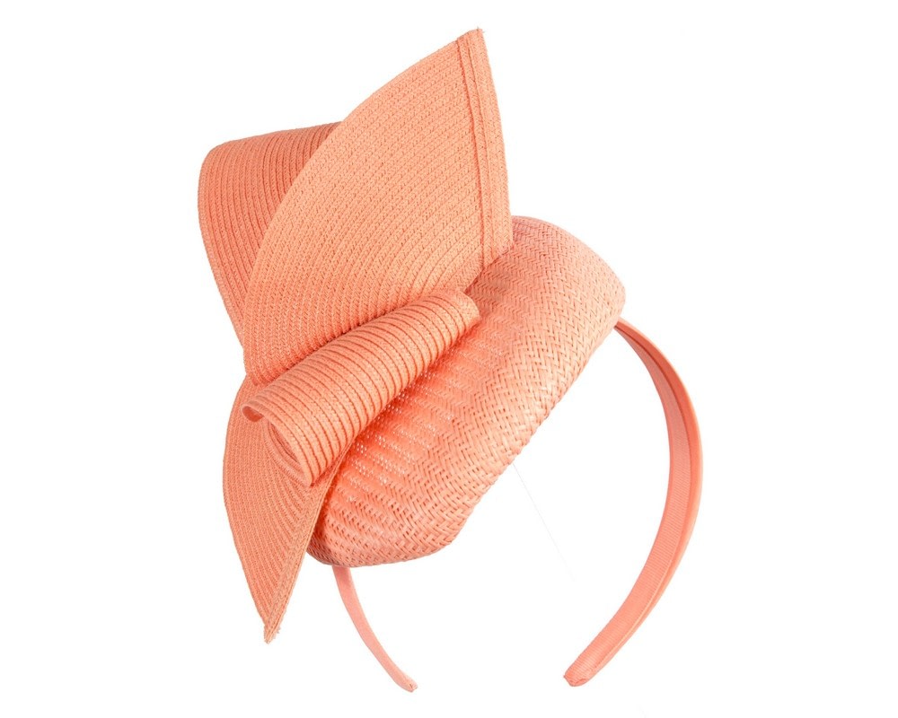 Fascinators Online - Coral racing pillbox fascinator by Fillies Collection
