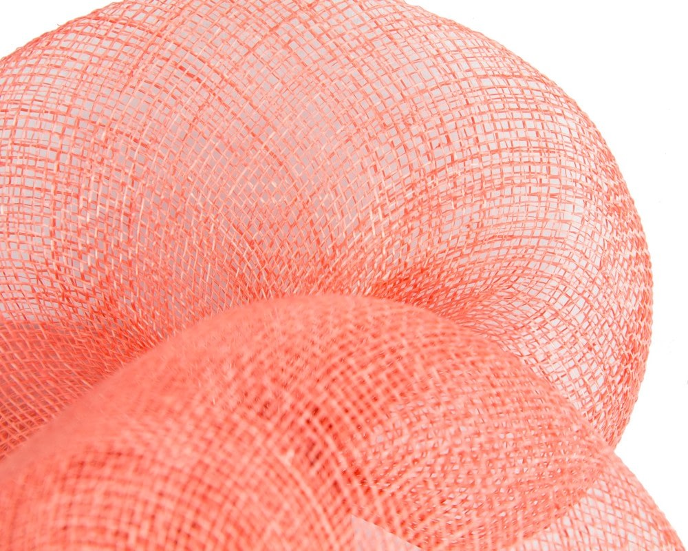 Coral sinamay flower fascinator by Max Alexander - Image 3