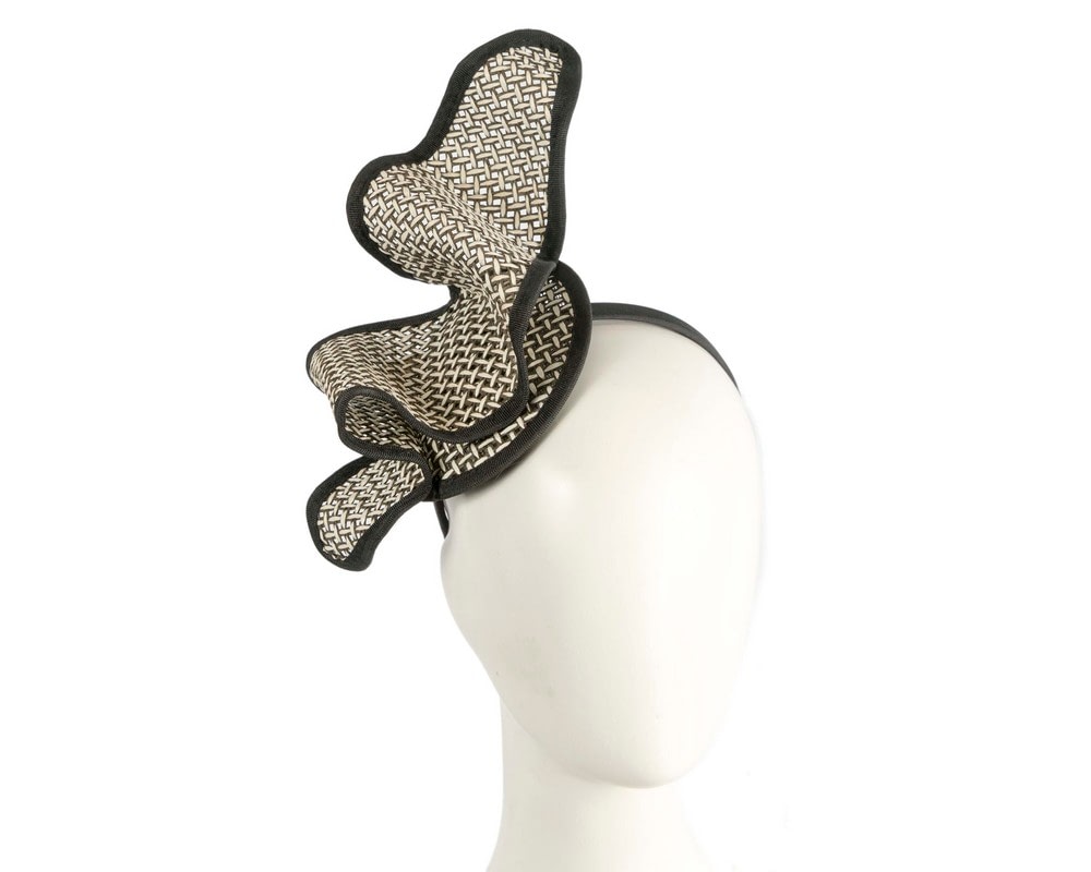 Fascinators Online - Patterned Black & Cream Max Alexander racing fascinator