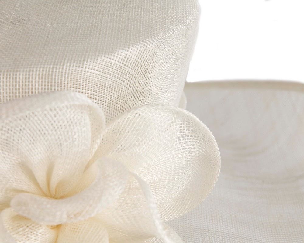 Max Alexander Cream Floral Wide-Brim Hat - Fascinators Online Max Alexander Cream Floral Wide-Brim Hat - Image 5