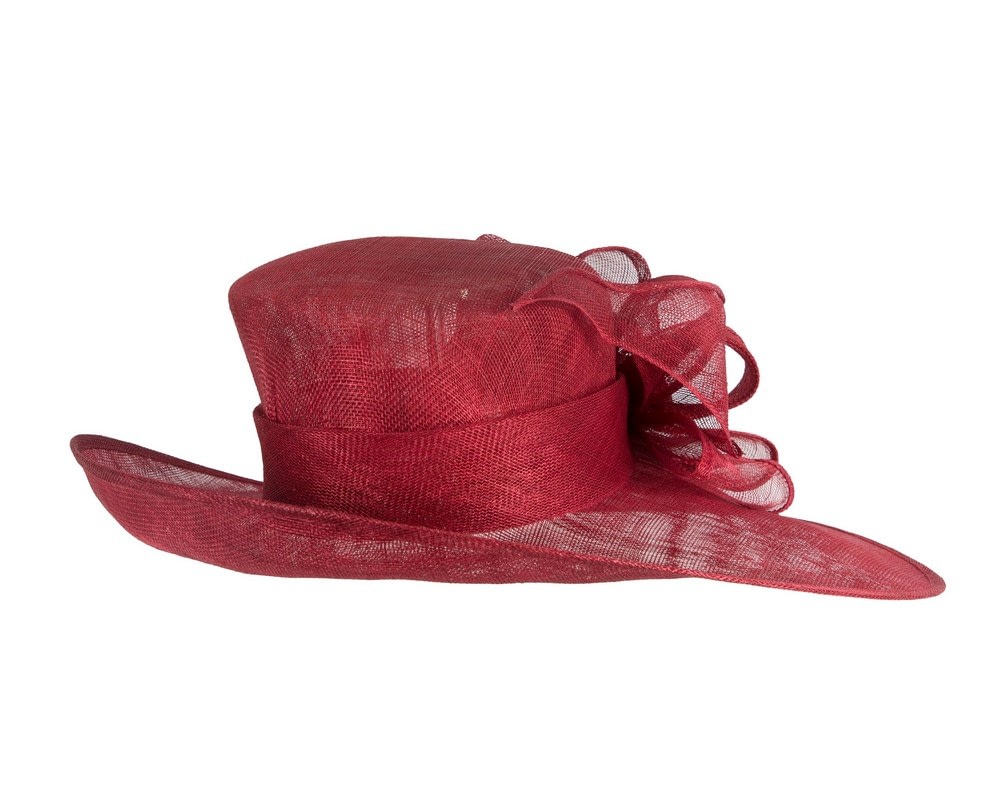 Wine-colored Max Alexander Sinamay Wide-Brim Hat - Image 6