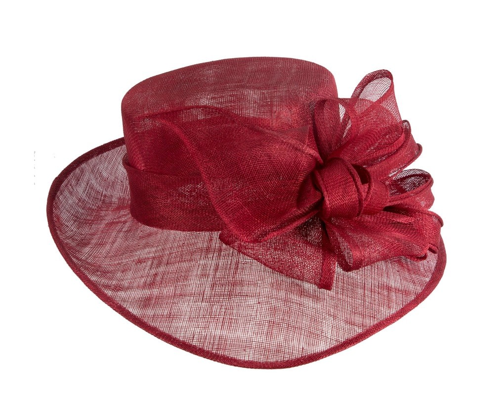 Wine-colored Max Alexander Sinamay Wide-Brim Hat - Image 4