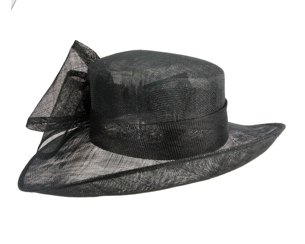 Black Max Alexander Wide-Brim Hat with Bow - Image 3