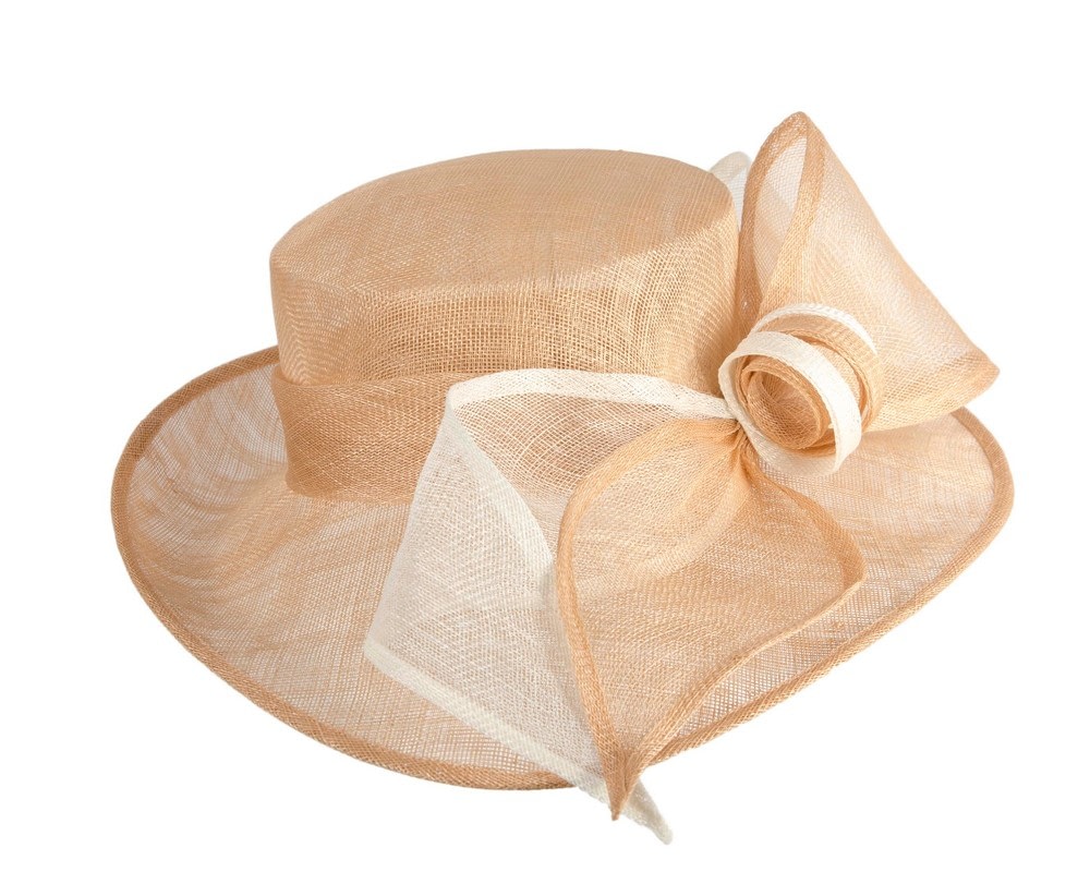 Max Alexander Nude & Cream Wide-Brim Hat with Bow - Image 4