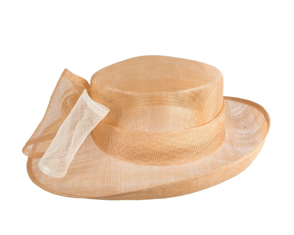 Max Alexander Nude & Cream Wide-Brim Hat with Bow - Image 3