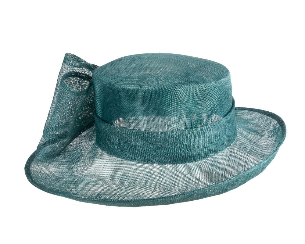Teal Max Alexander Wide-Brim Hat with Bow - Image 3