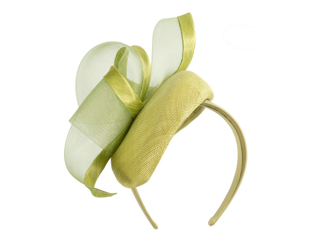 Fascinators Online - Elegant Lime Green Pillbox Fascinator for Spring Racing