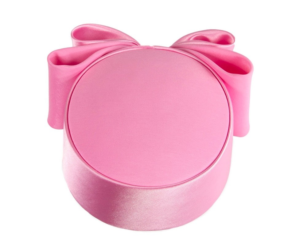 Elegant Pink Sculpted Bow Pillbox Hat by Cupids Millinery - Fascinators Online Elegant Pink Sculpted Bow Pillbox Hat by Cupids Millinery - Image 3