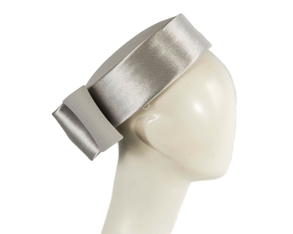 Fascinators Online - Elegant Silver Sculpted Bow Pillbox Hat by Cupids Millinery