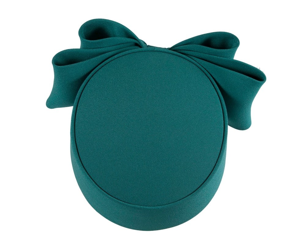 Fascinators Online - Elegant Teal Sculpted Bow Pillbox Hat by Cupids Millinery